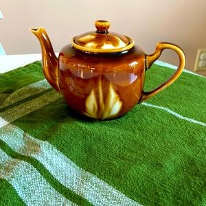 Vintage Brown Pottery Glazed Mini Teapot